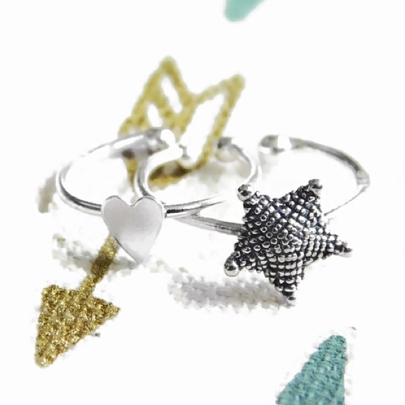 Cute 925 Sterling Silver Double Ball End Adjustable Heart Toe Midi Knuckle Ring - Picture 7 of 13